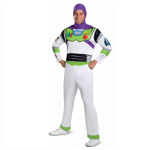 Disney mens Disguise Disney Pixar Toy Story and Beyond Buzz Lightyear Classic adult sized costumes, White/Green/Red/Purple, XL 42-46 US
