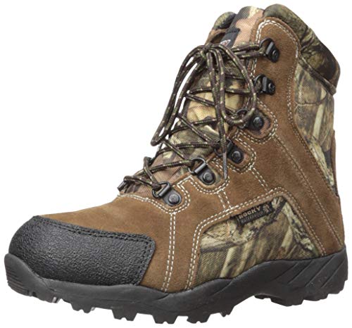 ROCKY Kids' Hunting Waterproof 800G Insulated Boot, Brown And Mossy Oak Bu Country, Size 5(ME)