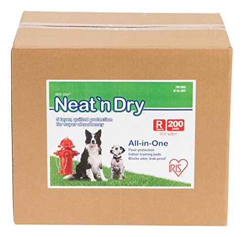 IRIS USA Neat n Dry Premium Pet Training Pads Regular 17.5x23.5 inch 200 Count