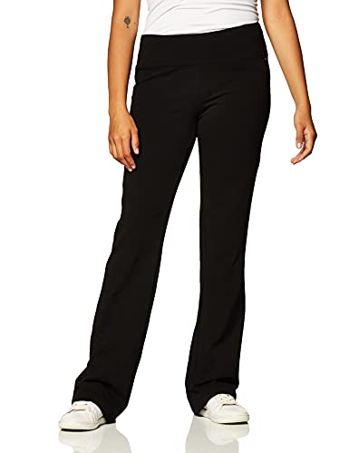Jockey Women's Activewear Cotton Stretch Slim Bootleg Pant, Black, L