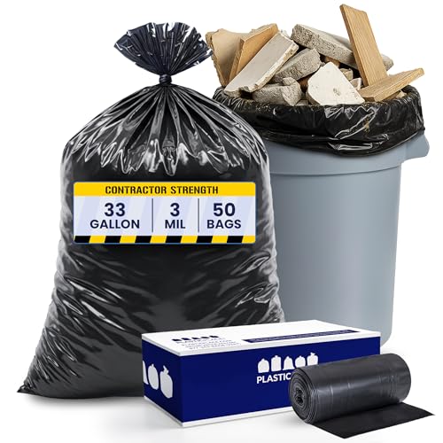 Black Contractor Bags, 33x39, 33 Gallon, 3.0 Mil, 50/case