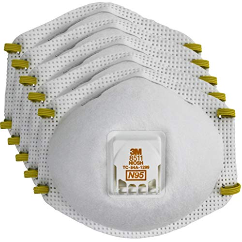 3M Particulate Respirator 8511Pro, N95, Disposable, Grinding, Sanding, Sawing, Sweeping, Dust, Smoke, 5/PackGood Mask C