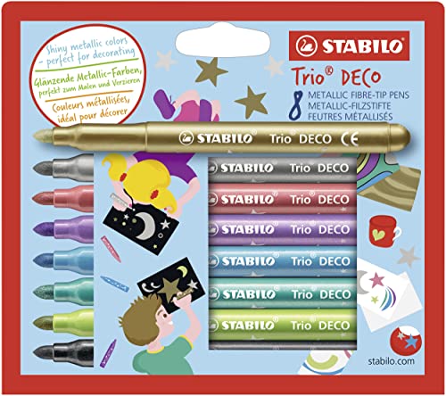 (-37%) STABILO - Metallic-Filzstift mit robuster XL-Spitze - Trio DECO