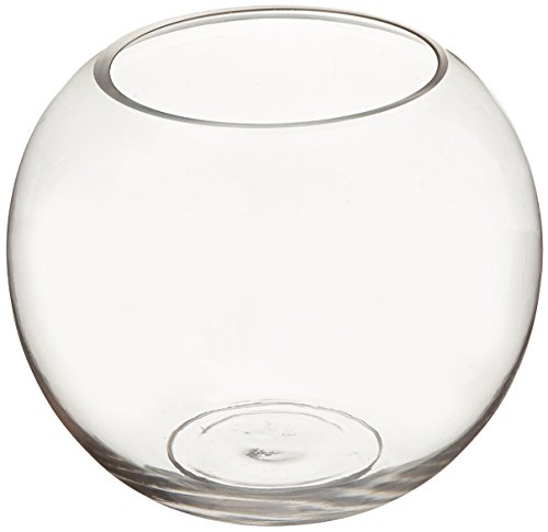 WGVI Bowl Glass Vase, Diameter 8", Height 6", Open Width 5", (Multiple Sizes Choices) Clear Bubble Planter Terrarium Fish Bowl for Wedding Event Home Decor, 1 Piece (VBW0008A)