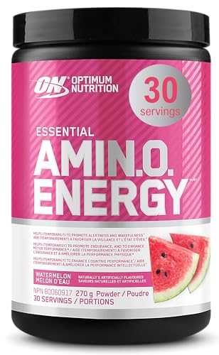 Optimum Nutrition Amino Energy - Pre Workout with Green Tea, BCAA, Amino Acids, Keto Friendly, Green Coffee Extract, Energy Powder - Watermelon, 30 Servings (Packaging May Vary)