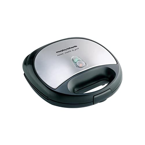 Morphy Richards SM3006 750 Watt 3-in-1 Interchangeable Toaster, Griller & Waffle Sandwich Maker, 2-Slice Sandwich Maker, Removable Non-Stick Coated Pl