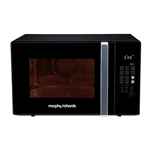 Morphy Richards 30 MCGR Deluxe 30L Convection Microwave Oven with Motorised Rotisserie, 200 Autocook Menus and Child Lock Feature, Black