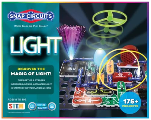 Snap Circuits Light Electronics Exploration Kit | Over 175 Exciting STEM Projects | Full Color Project Manual | 55+ Snap