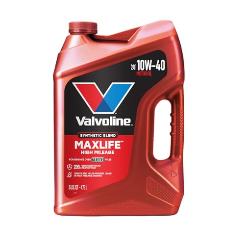 Valvoline High Mileage with MaxLife Technology SAE 10W-40 Synthetic Blend Motor Oil 5 QT