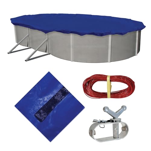 Blue Wave Oval Above-Ground Pool Winter Cover An all-season pool cover for above
