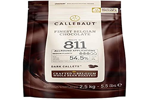 Callebaut Belgian Dark Couverture Chocolate Semisweet Callets, 54.5% - 5.5 Lbs
