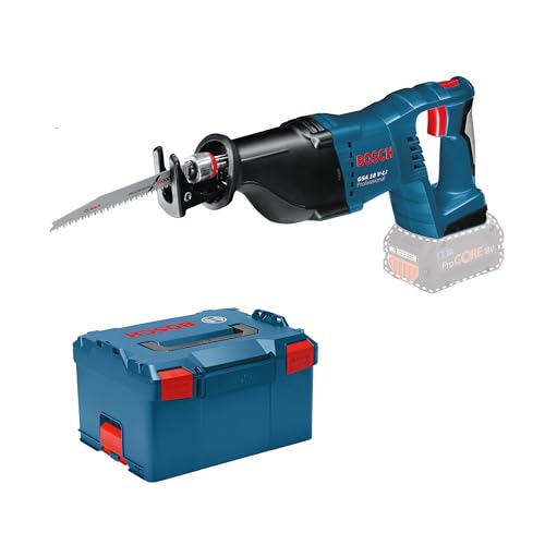 Bosch Professional 18V System Akku Säbelsäge GSA 18 V-LI (inkl. 2x Säbelsägeblatt (Holz/Metall), L-BOXX, ohne Akku/Ladegerät)