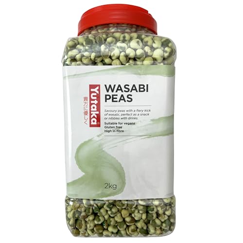 Yutaka Wasabi Peas 2kg | Authentic Japanese Snack | Spicy & Crunchy Condiment| Perfect for Parties| Vegan, Gluten-Free & High in Fibre