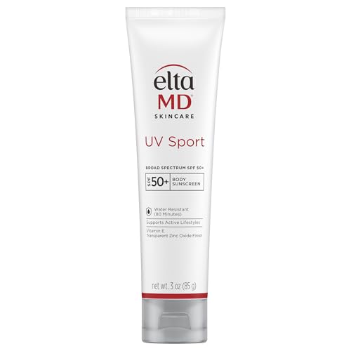 EltaMD UV Sport Sunscreen Lotion SPF 50 - Face and Body Sunscreen SPF 50, Water & Sweat Resistant, Zinc Oxide Formula fo