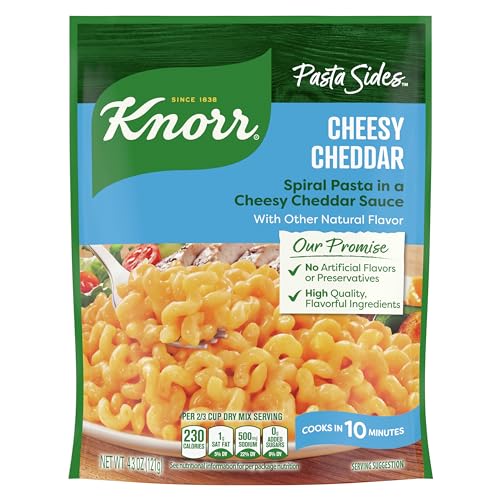 Knorr Pasta Sides Cheesy Cheddar Rotini For Delicious Quick Pasta Side Dishes No Artificial Flavors, No Preservatives, No Added MSG 4.3 oz