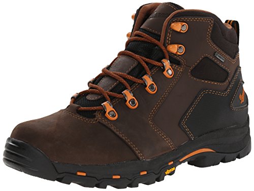 Danner Vicious 4.5” Waterproof Work Boots for Men - Full-Grain Leather with Breathable Gore-Tex Lining, Speed Lace System, and Non Slip Heeled Outsole, Brown/Orange - 11.5 D