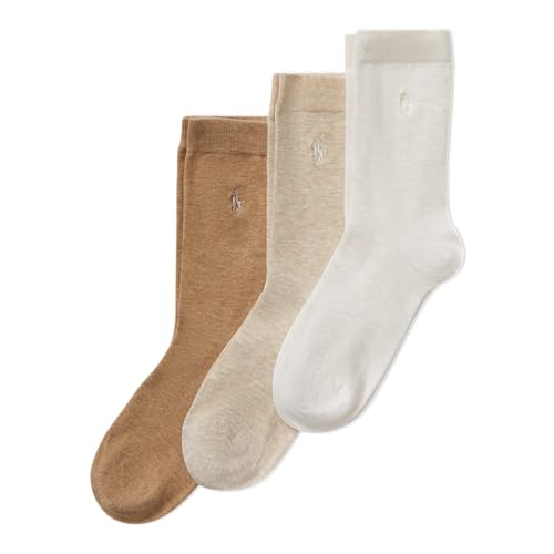 Ralph Lauren Women's RL Sport Trouser Sock - 3 Pair Pack 7125 O/S Oatmeal Asst