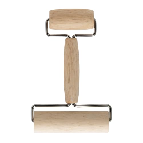 Mrs. Anderson’s Baking Double Dough Roller, Includes 4.125 and 2.375-Inch Wide Cylinders, Rubberwood