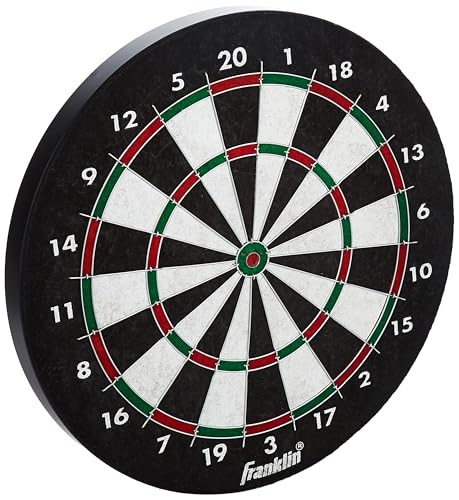 Franklin Sports Bristle Dart Board - Professional Steel Wire Dartboard - Regulation Sized 18" Inch Steel Tip Darts Board - Self Healing Sisal Dartboard for Adults