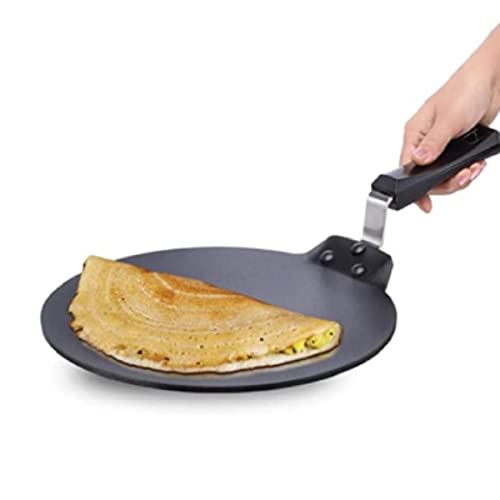 Hawkins Futura Nonstick Dosa Tava, Diameter 33 cm (13 inch), Thickness 4.88 mm (Black) NDT33