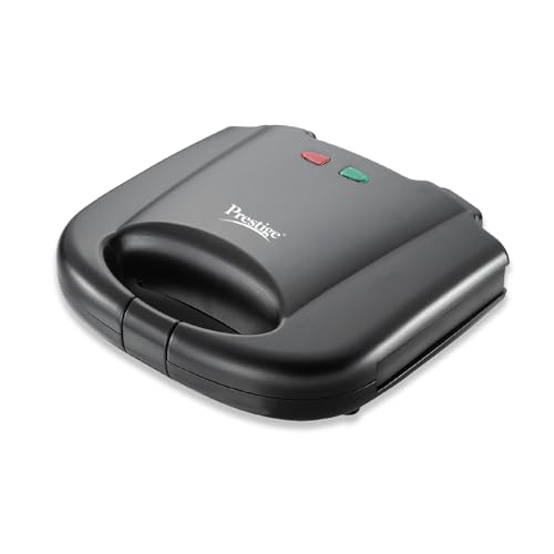 Prestige PGMFB 800 Watt Grill Sandwich Toaster with Fixed Grill Plates, Black