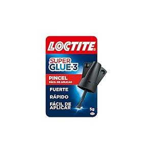 Loctite Super Glue-3 Pincel, pegamento transparente con pincel aplicador, adhesivo universal de triple resistencia, con fuerza instantánea y de fácil uso, 1x5 g (el paquete puede variar)