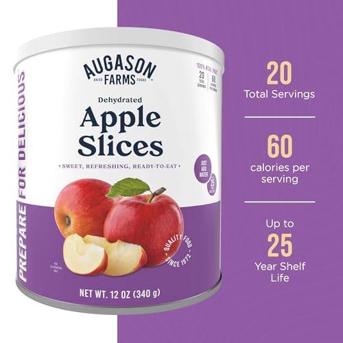 Augason Farms Dehydrated Apple Slices Can - Gluten Free Survival Food with Long Shelf Life - Emergency Food Supply for Camping, Prep & Everyday Meals - 20 Servings