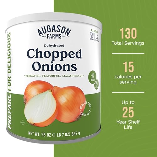 Augason Farms Dehydrated Chopped Onions Can, Emergency Food Supply, Everyday Meals, 130 Servings