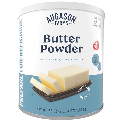 Augason Farms Butter Powder Can - Gluten Free Salted Butter for Cooking, Baking & Everyday Use - Long Term Emergency Food Supply - Shelf Stable dehydrated food - 510 Servings