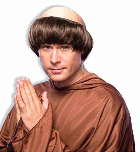Forum Novelties Men's Monk Costume Wig with Tonsure, Brown, One Size