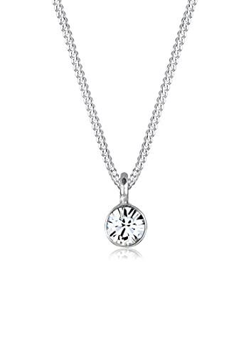 (-33%) Elli Halskette Damen Basic Solitär mit Kristall 925 Sterling Silber