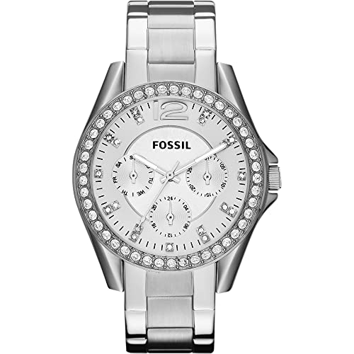 (-53%) Fossil Riley Watch für Damen, Quarz-Chronographenwerk mit Edelstahl- oder Lederarmband