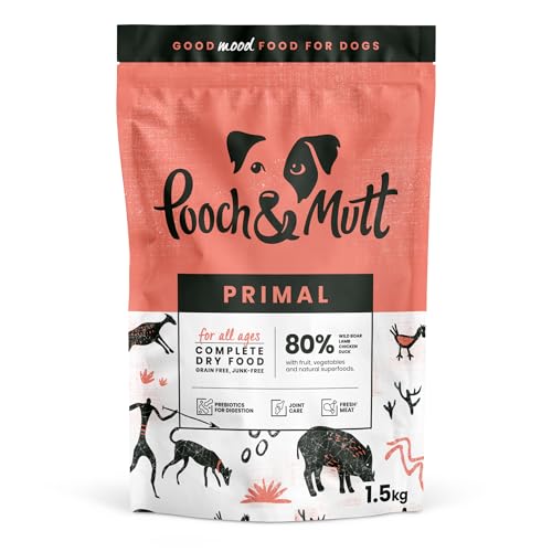 Pooch & Mutt - Primal High Protein Grain Free Dry Dog Food, Wild Boar Flavour, 1.5kg