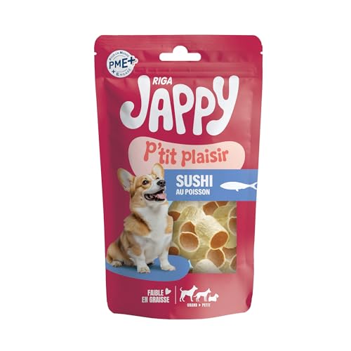 🔥 SELTEN SO GÜNSTIG (-52%) Riga - Chick'Os Sushi - Leckerbissen für Hunde Reich an Hänchen, Fisch und Eiern - Proteinquelle - Fettarm - 100g-Packung