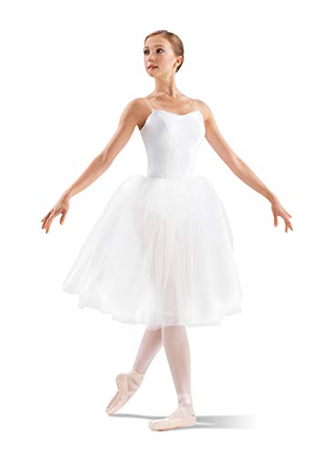 Leo Women's Women's 24" Soft Tulle Juliet Dance Tutu Skirt Adult Costume, White, One Size