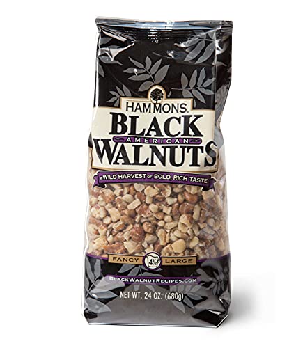 Hammons Fancy Large Black Walnuts -Wild Harvested - Non-GMO - Gluten-Free - High Protein - Keto Snack - Nuts for Cooking and Baking - 24oz
