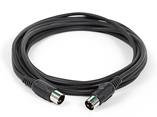 Monoprice MIDI Cable - 15 Feet - Black with Keyed 5-Pin DIN Connector, Molded Connector Shells