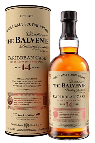 (-41%) THE BALVENIE Caribbean Cask 14 Jahre Single Malt Scotch Whisky – nachgereift in Rumfässern – mild & honigsüß – cremiges Karamell & frische Fruchtnoten – aromatisch & ausgewogen – 43% vol. – 70 cl