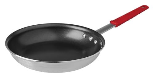 Tramontina Professional 10-Inch Non Stick Frying Pan, Heavy-Gauge Aluminum Skillet with Reinforced Nonstick Coating, Red Handle, Dishwasher and Oven Safe