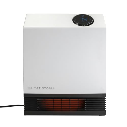 Heat Storm Deluxe Space 1000 Watt Infrared Wall Mount Electric Heater, White
