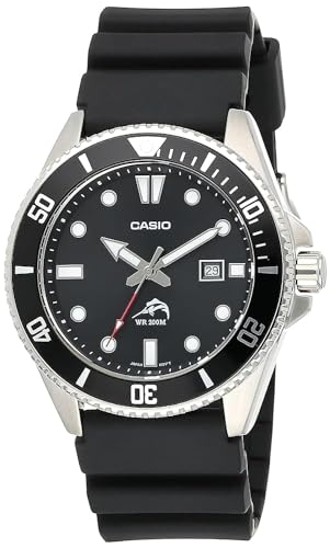 Casio Serie MDV106 | Reloj analógico unisex | WR 200M | Caja de acero inoxidable | Banda de resina | Análogo de 2 manecillas (HR, Min, SEC) | Indicación de la fecha | Corona atornillada/Fondo de caja atornillado | Batería de 3 años
