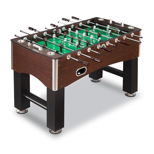 Hathaway Primo 56-In Foosball Table for Family Game Room - With Counterbalanced Players, E-Z Spin Bearings, Analog Scori