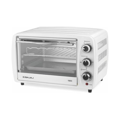 Bajaj 1603 16 Litres Oven Toaster Grill (16L OTG) With Baking & Grilling Accessories| 1200 W | Oven For Kitchen With Transparent Glass Door| 2 Year Wa
