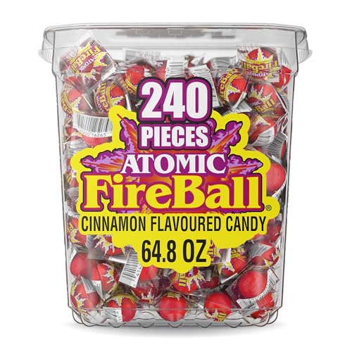 Wonka Atomic Fireball, Candy, Cinnamon Flavor, Individually Wrapped, 7.5 g (240 ct)