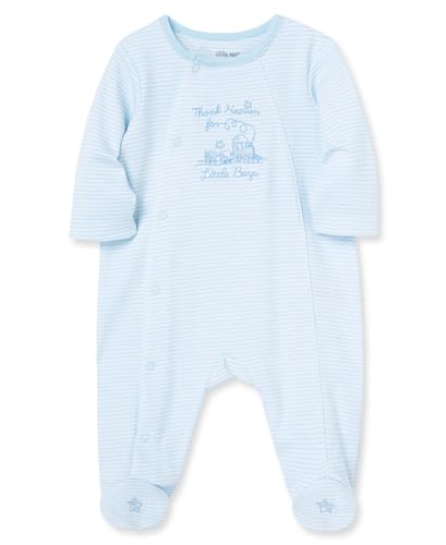 Little Me Baby Boys' Thank Heavens Footie, White/Lt. Blue, Newborn