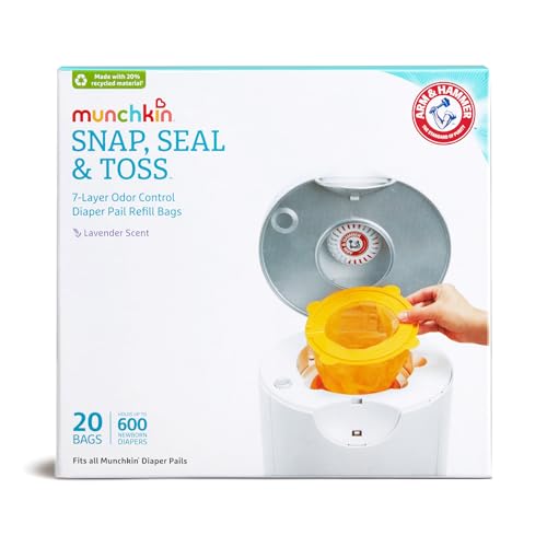 Munchkin Arm & Hammer Diaper Pail Snap, Seal and Toss Refill Bags Lavender Scented These refill