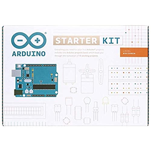 Official Arduino Starter Kit [K000007] – 12 DIY Projects with Electronic Components & English Projects Book – Original Kit from Italy