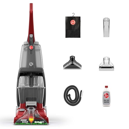 Hoover PowerScrub Deluxe Carpet Cleaner Machine for Carpet and Upholstery, Deep Cleaning Carpet Shampooer Machine with Multi-Purpose Tools, Pair Carpet Cleaner Solution