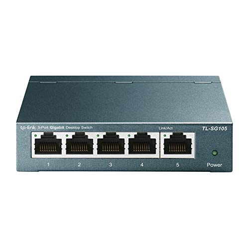 TP-Link 5-poorts Desktop Gigabit Switch, 5 10/100 / 1000M RJ45-poorten, metalen behuizing (TL-SG105)