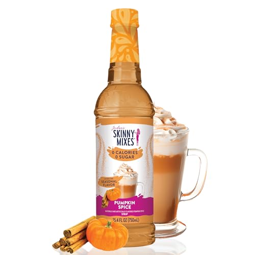 Jordan's Skinny Syrups Sugar Free Coffee Syrup, Pumpkin Spice Flavor Drink Mix, Zero Calorie Flavoring for Chai Latte, Protein Shake, Food & More, Gluten Free, Keto Friendly, 25.4 Fl Oz, 1 Pack
